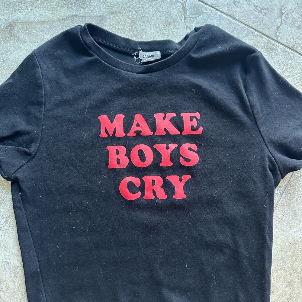Garage Black Women’s T-Shirt with Red Print